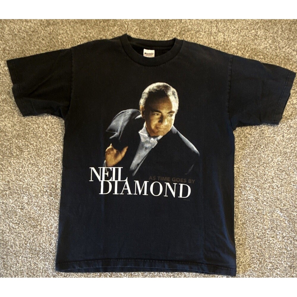 Neil Diamond World Tour 1988-1990 Black T-Shirt 100% Cotton USA Size L